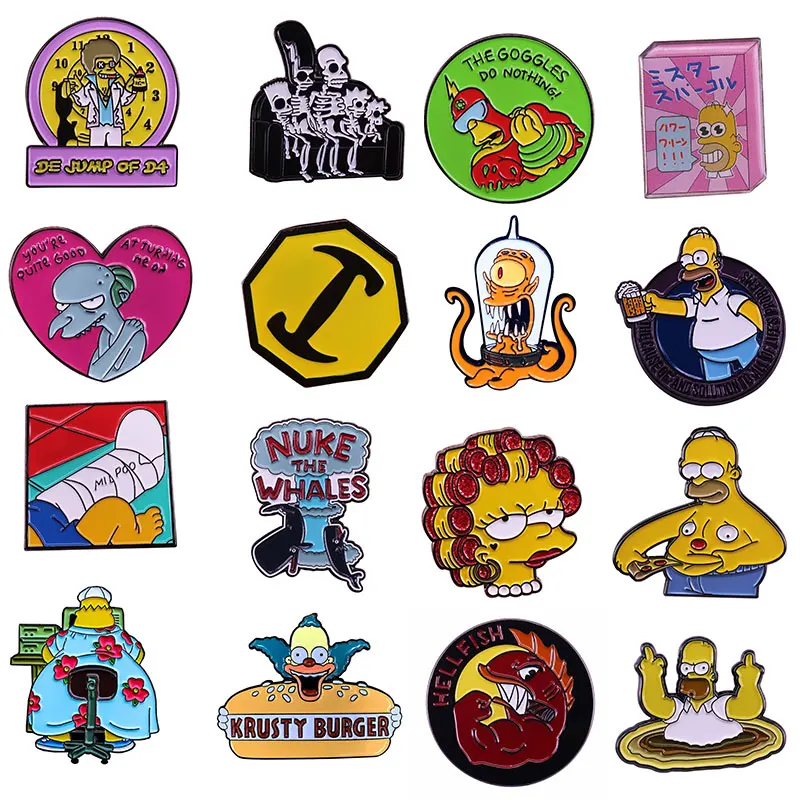 Classic TV Simpson Homer Enamel Pins Brooches Women Men Lapel Badges Backpack Collar Fashion Jewelry Gifts For Kids Friend