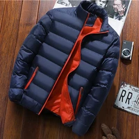new mens thick parka jackets winter casual coats mens outwear solid stand collar male windbreak cotton padded down jacket