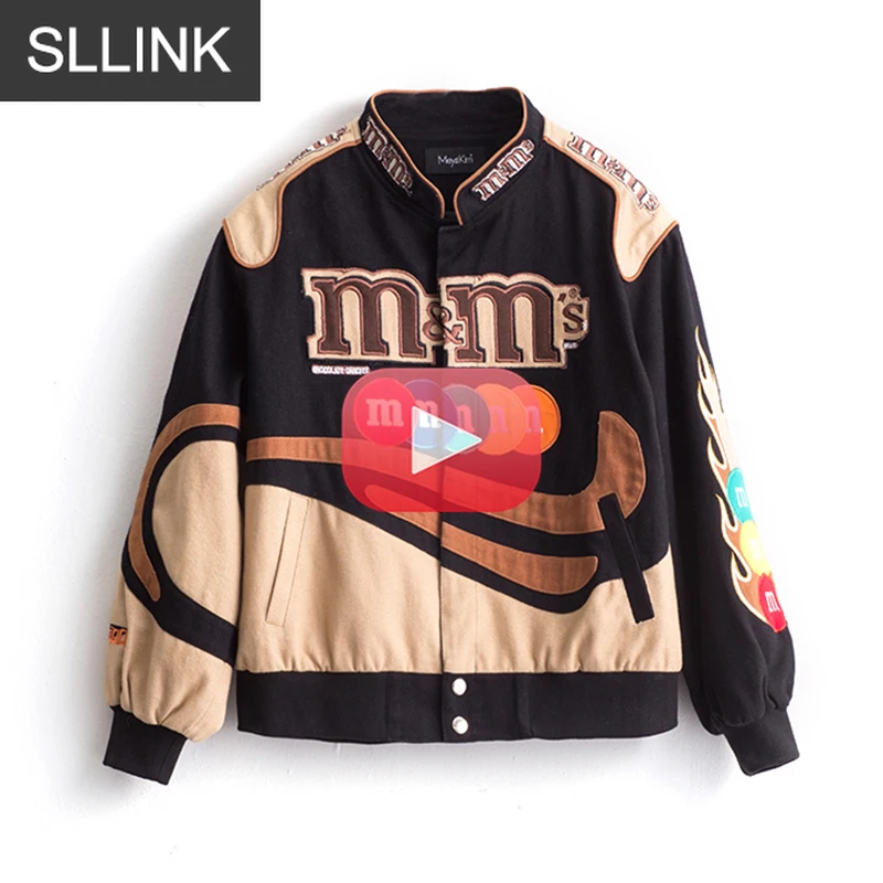 

Женская куртка в стиле хип-хоп, верхняя одежда, Женское пальто с вышивкой в стиле Харадзюку, осенне-зимние женские куртки с длинным рукавом