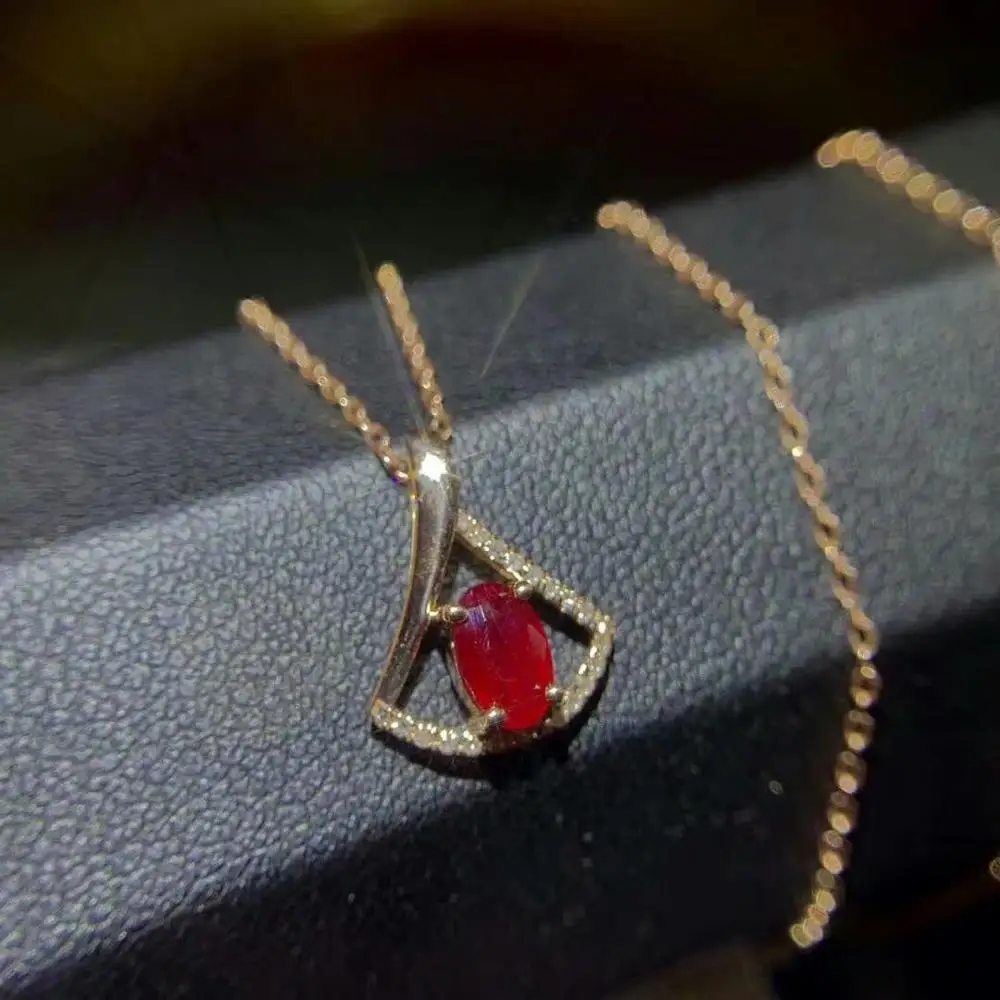 Shilovem 18k розовое золото настоящие натуральные рубиновые подвески драгоценные