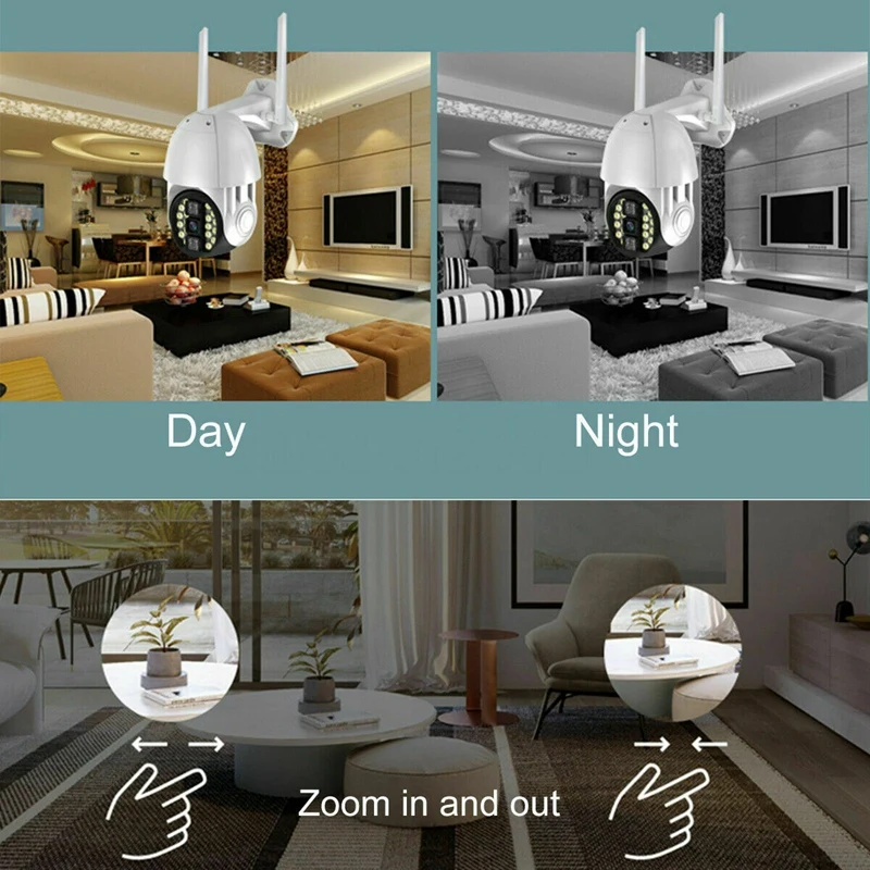 

Outdoor Waterproof WiFi PTZ Pan Tilt 1080P HD Security IP IR Camera Night Vision