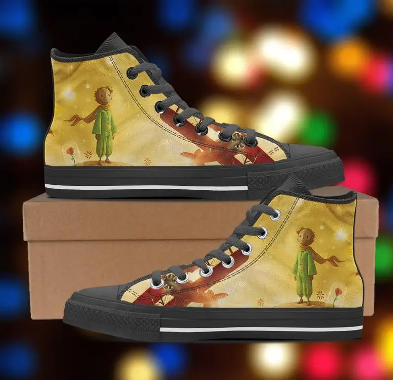 

The Little Prince shoes,Custom Spring Autumn Canvas Shoes Handiness Flats Men's Casual Shoes Comfortable Big Off White