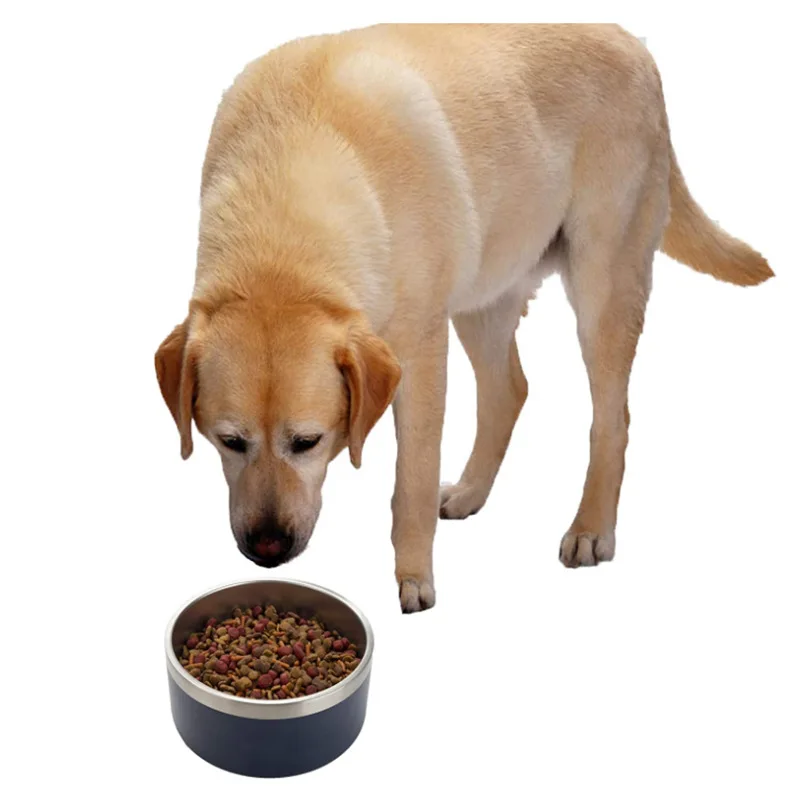 

64 унции, двойная Нескользящая миска для питомцев из нержавеющей стали, кормушка для собак, миска для питьевой воды для средних и больших пит...