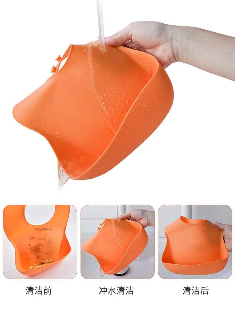 

Baby Fashionable Silicon Bib Waterproof Infant Bibs Newborn Feeding Cloth Toddle Boys Girls Adjustable Different Styles of Bibs