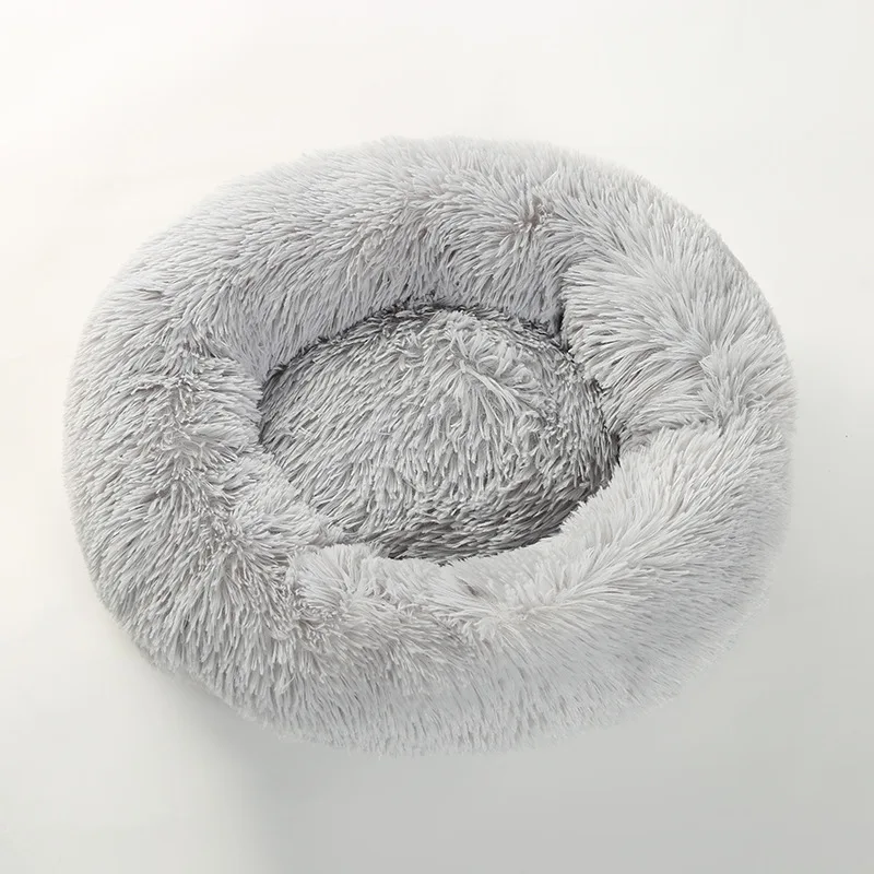 

Round Cat Long Plush Pet Mat Cushion Sofa Soft Fashion Washable Basket Small Dog House Puppy Sleeping Bed Warm Deep Sleep Nest