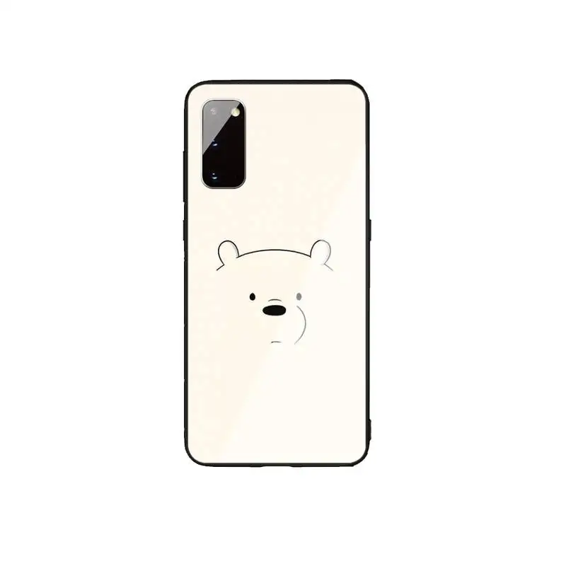 

We Bare Ice Bear Panda White Phone Case Glass For Samsung Galaxy S20 Ultra S10 S9 S8 S7 Plus Edge S10 E Lite Note Pro Cover