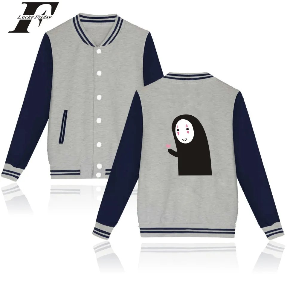 

Spirited Away fashion funny Baseball Jacket sport men women Hoodies Sweatshirts casual harajuku Jackets coats tops plus size 4XL
