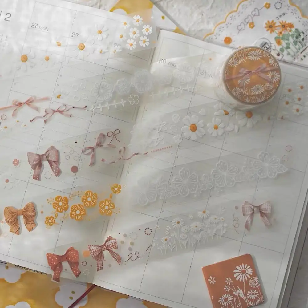 

Simple Little Flower PET Tapes Bullet Journal Masking Tape Adhesive Tape DIY Scrapbooking PET Stickers