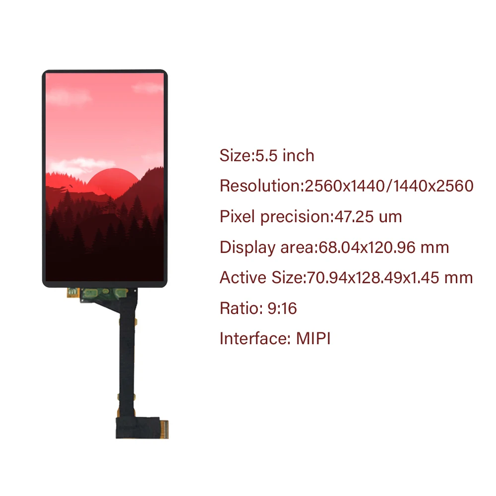 Применимо к 3D-принтеру ANYCUBIC Photon S LS055R1SX03 2K ЖК-дисплея со стеклом