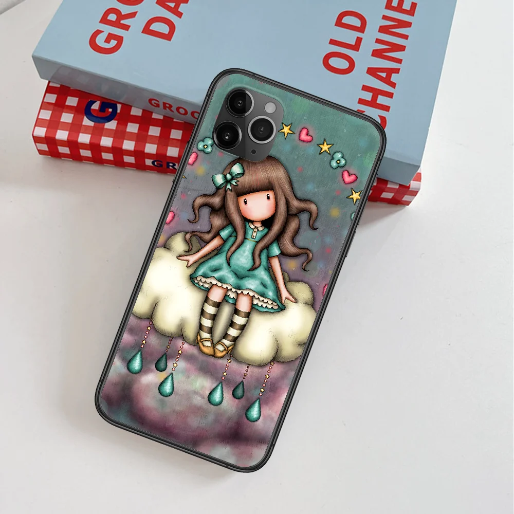 

Cartoon Lovely Santoro Gorjuss Phone Case For IPhone 4 4s 5 5S SE 5C 6 6S 7 8 Plus X XS XR 11 12 Mini Pro Max 2020 black Coque