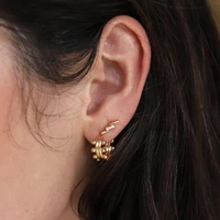 fashion simple golden earrings clip ear buckle female minimalist high quality circle non piercing ear clip party jewelry