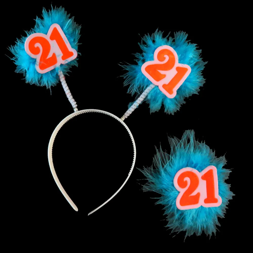 

2021 Blue Birthday party DIY decoration headband Badge set Anniversary Orange 21 30 50 happy birthday event party supplies