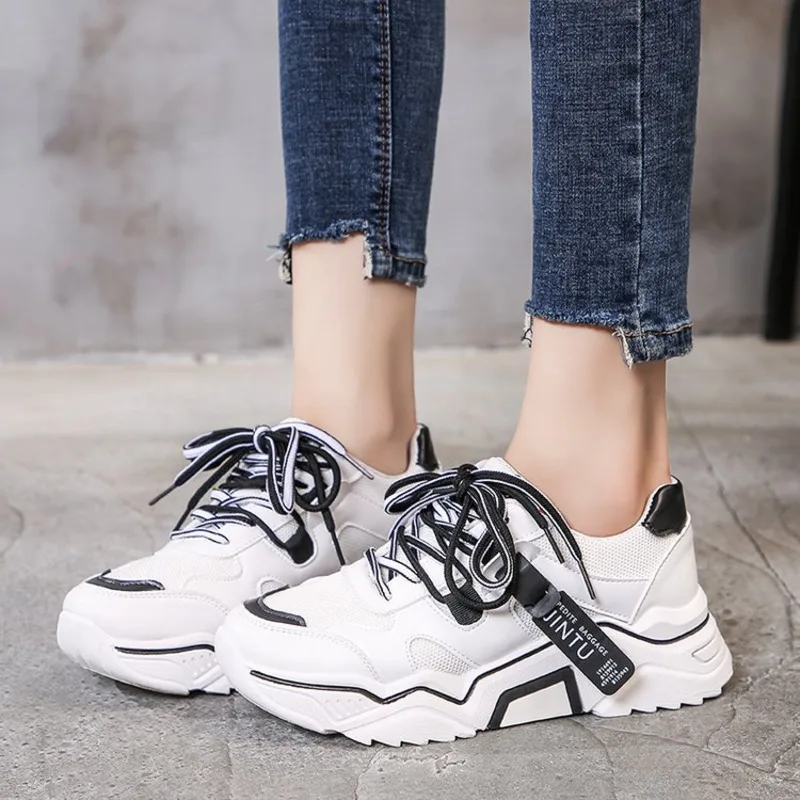 Женские массивные кроссовки на платформе новинка 2019 осенние женские женская