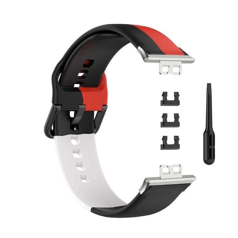 

Quick Release Leather Strap For-Huawei Watch Fits Three-Ring Three-Color Silicone Strap T84C