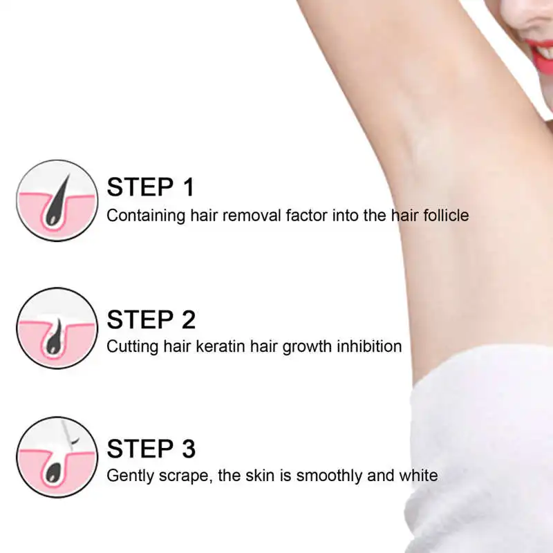 

Depilador Wax 100ml Hair Removal Cream Portable Mild Depilatory Cream for Face Body Armpit Legs Arms Wax Strips For Hair bc