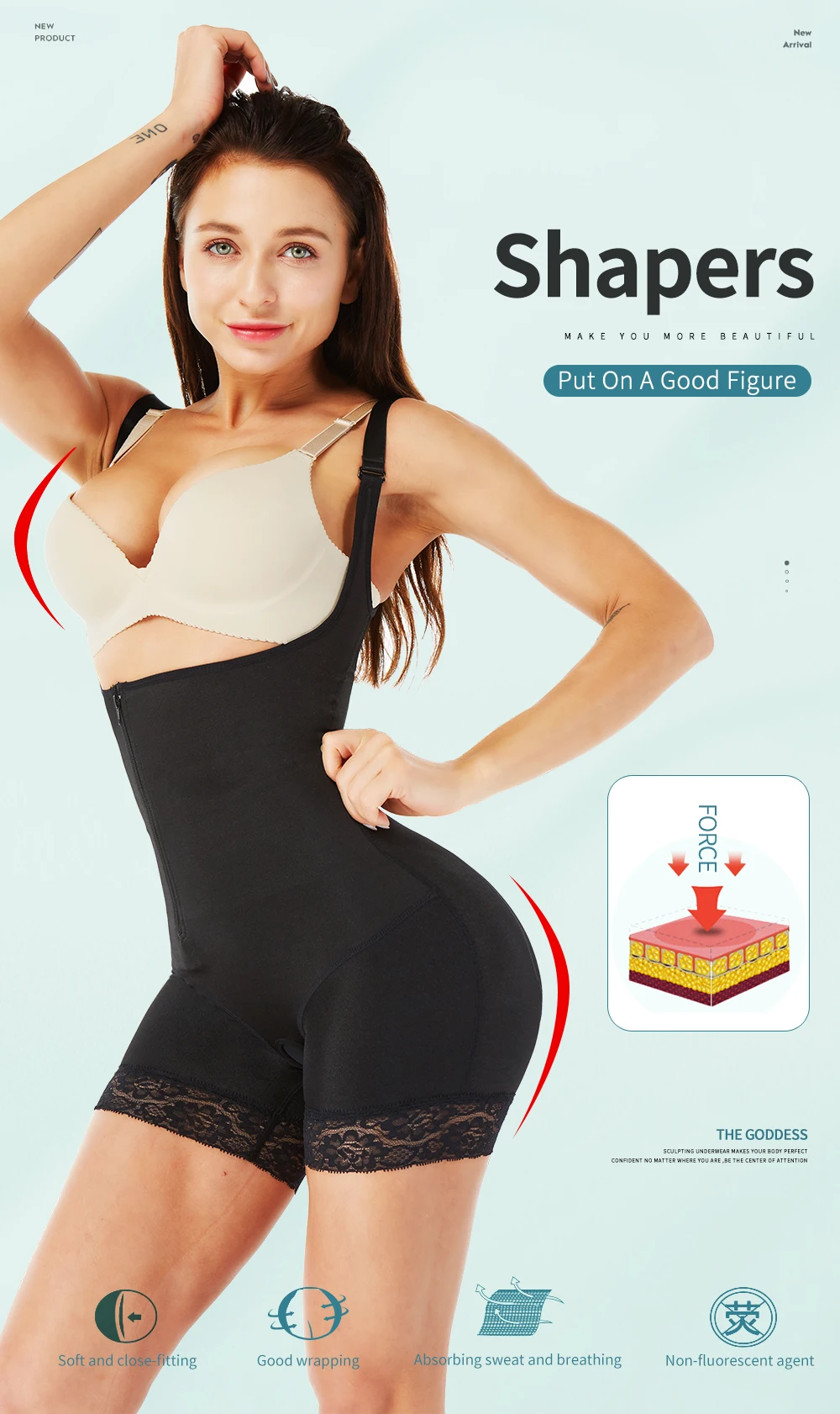 Aiconl Для женщин Body Shaper боди из латекса Корректирующее белье подтягивающее ягодицы животик Управление формирования талии Корректирующее утягивающее белье