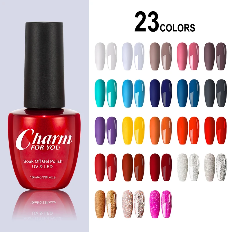 

Red Cherry Bottle Nail Gel Varnish 10ml High Quality Nail Gel Polish Cheaper Price Plastic Bottle Bright Color Glitter Nail Gel