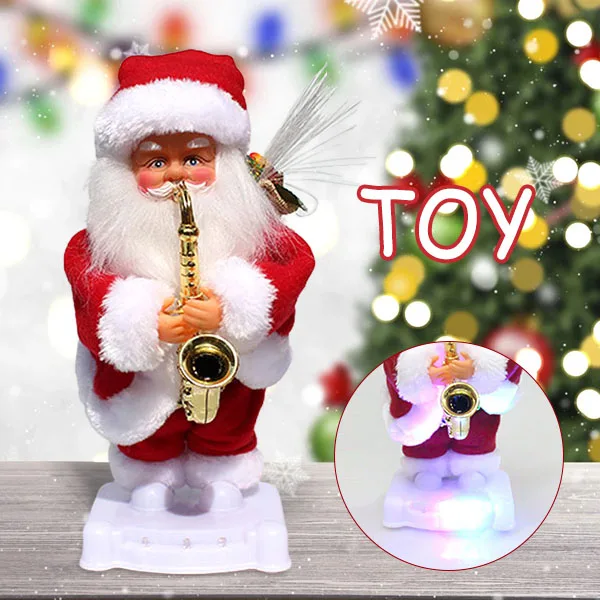 

Christmas Musical Toy Electric Santa Claus Playing Saxophone Action Toy with Colorful Lights Seasonal Gift for Kids M09