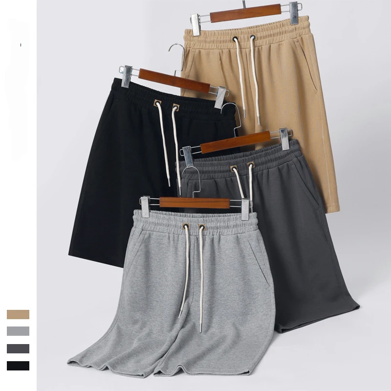 

Шорты мужские трикотажные в японском стиле, модные повседневные свободные простые спортивные хлопковые короткие штаны для отдыха, цвета ха...