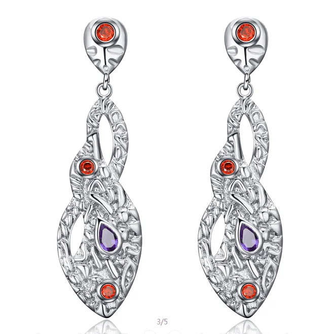 

New Silver Earrings Exquisite Classic Temperament Female Models Retro Fashion Mosaic Zircon Earrings