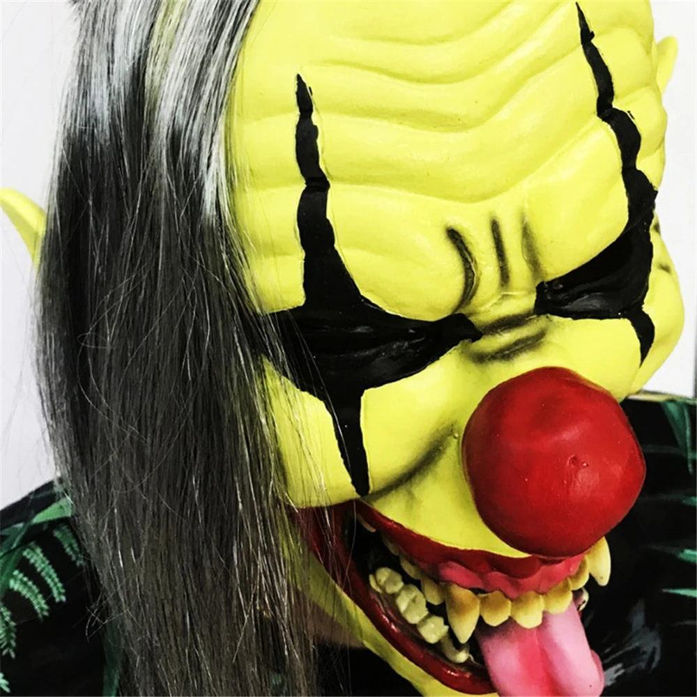 

1 Pc Halloween Cosplay Mask Scary Horror Face Clown Comfortable For Latex Durable Mixed Color