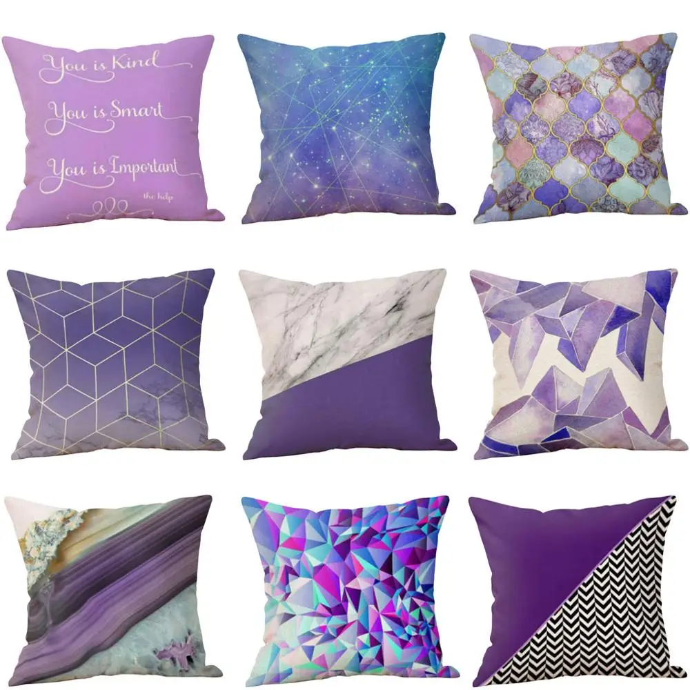 Новинка наволочка 18 дюймов фиолетовая для подушки дивана на талию домашний декор