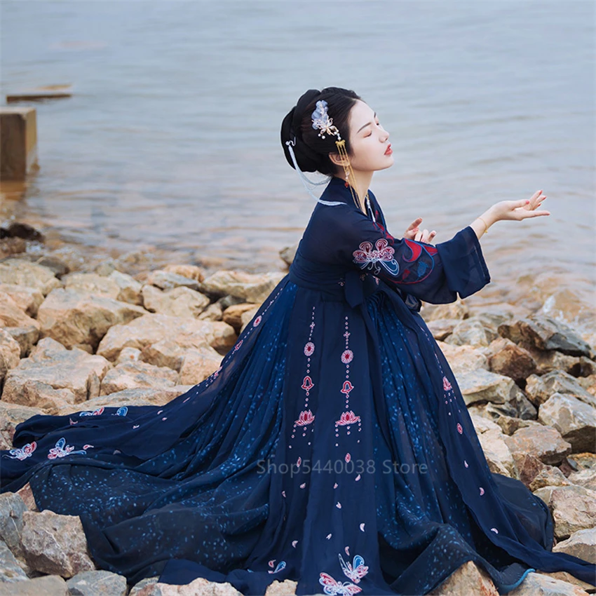 Женское платье ханьфу древние китайские народные танцевальные костюмы