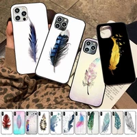 maiyaca lovely colorful feathers phone case for iphone 11 12 13 mini pro xs max 8 7 6 6s plus x 5s se 2020 xr case