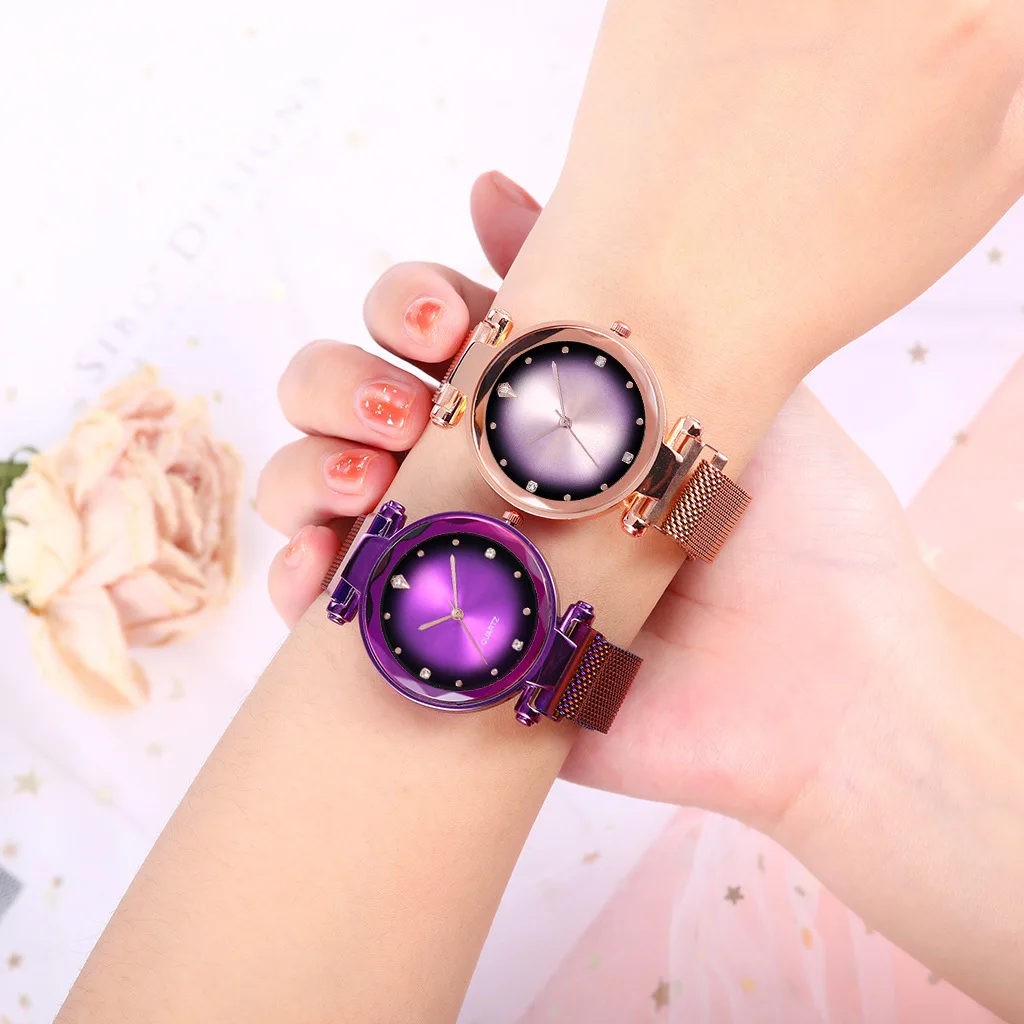 Женские часы с магнитом Авроры 2020 Роскошные Кварцевые бриллиантами для женщин