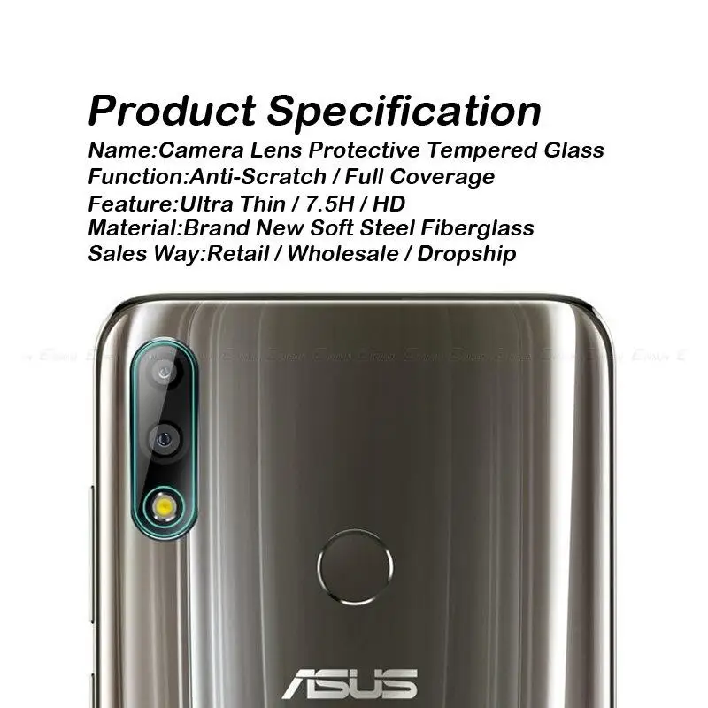 Защитная пленка для объектива камеры ASUS Zenfone Max Pro M2 ZB631KL закаленное стекло 2 шт.