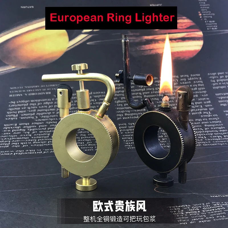 Винтажная латунная керосиновая Зажигалка ручной работы с откидным клапаном из