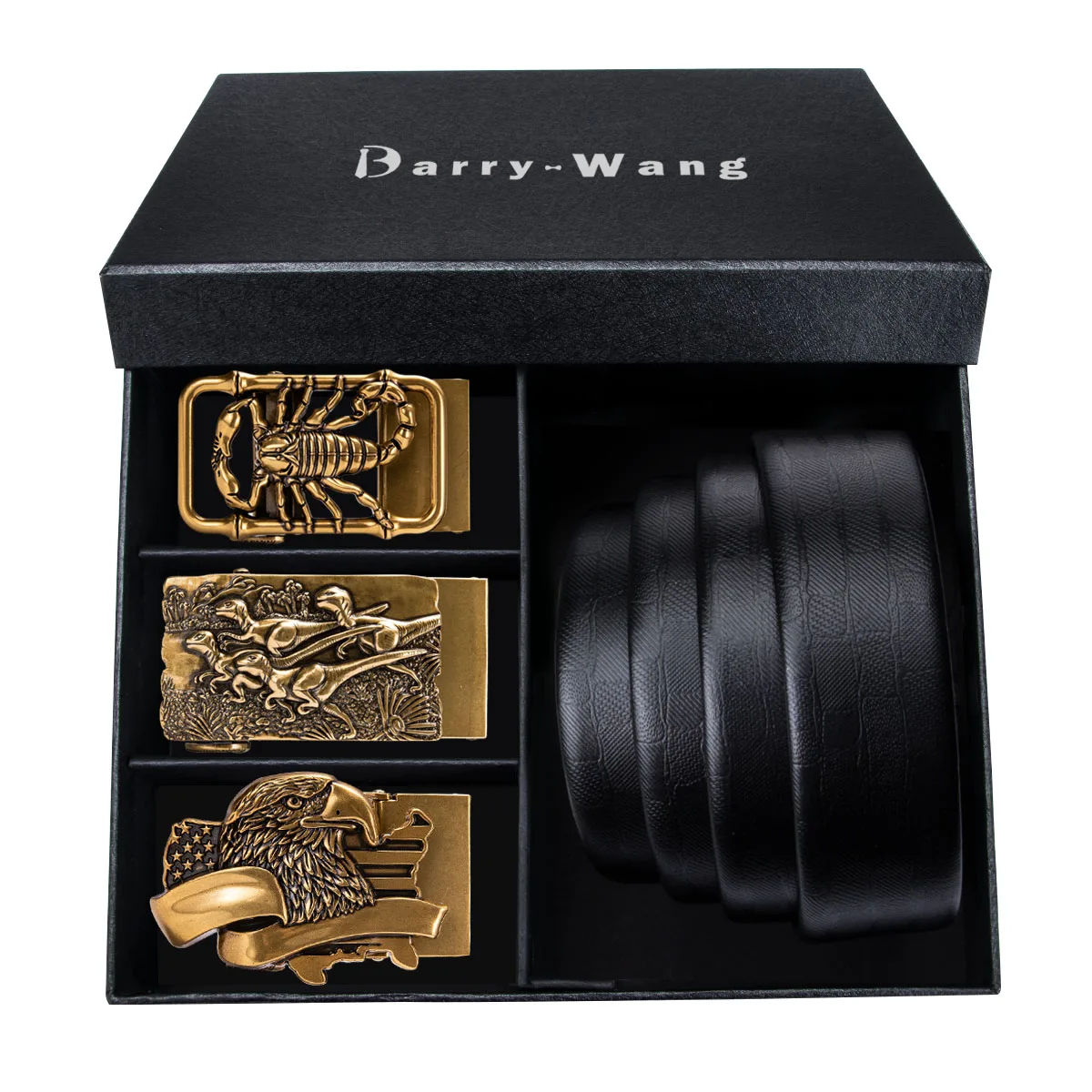 2136-2137-2138DE PT-0010 Barry. Wang, автоматическая пряжка, натуральная кожа, роскошные ремни для мужчин, 110 см-150 см, длинные, Пряжка из сплава, мужские ремни, Подарочная коробка, наборы - Цвет: 2136-2137-2138DE