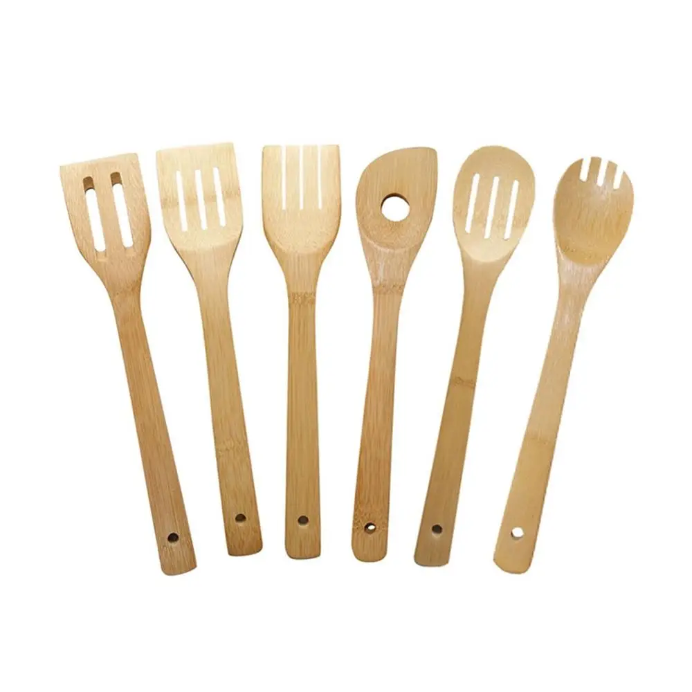 Bamboo Kitchen Cooking Utensil Tool Spoon Soup Teaspoon Spatula Utensils Wooden Stir | Дом и сад