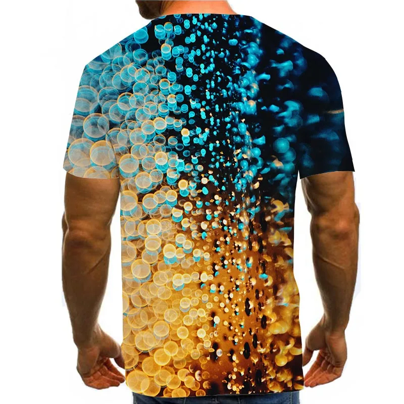 

Men Graphic T Shirts Round Neck 3D Print Short Sleeve Daily Tops Orange Tees