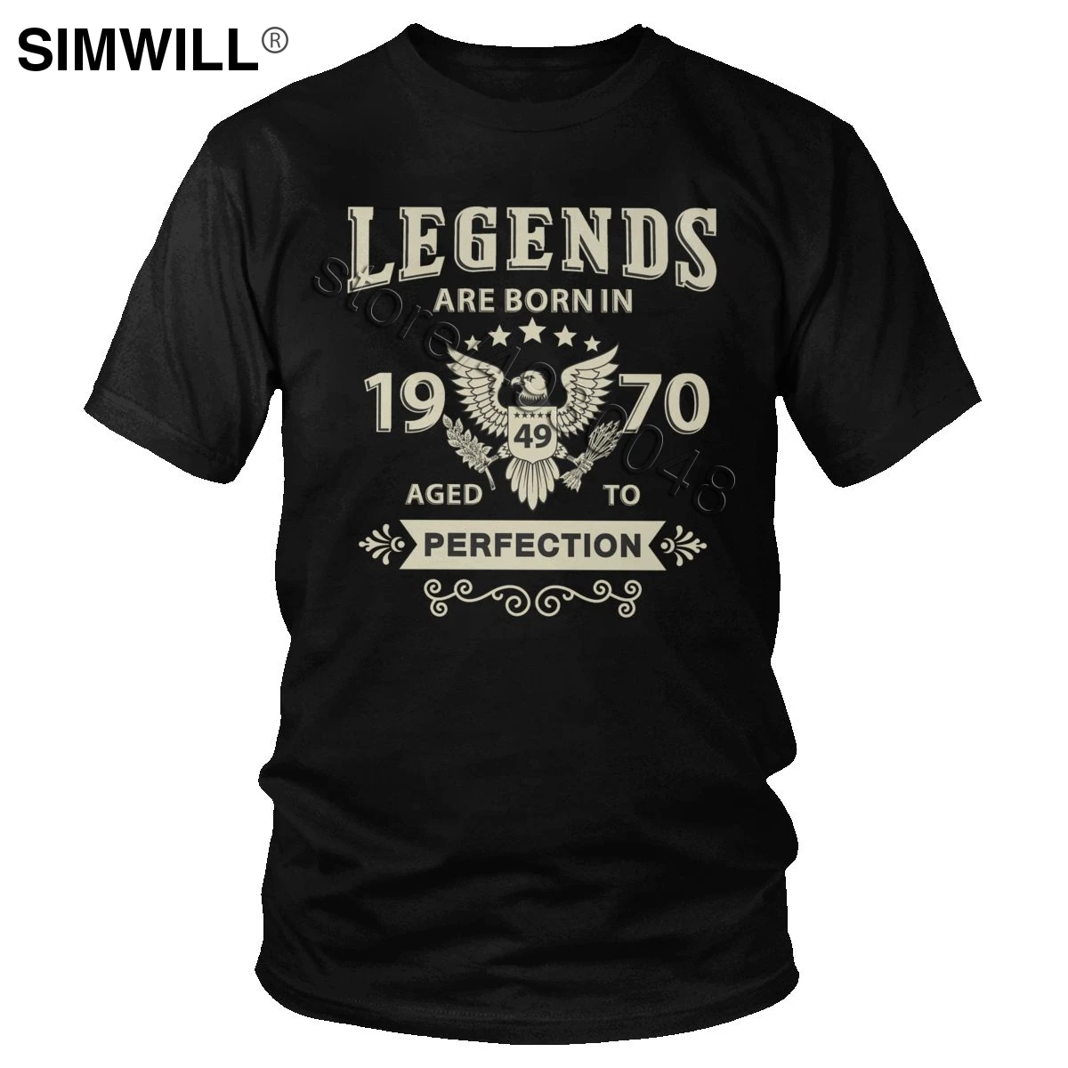Vintage Legends Are Born In 1970 T Shirt Men Short Sleeved Cotton Tee Age To Perfection Tshirt 50 Years Birthday Gift T-shirt
