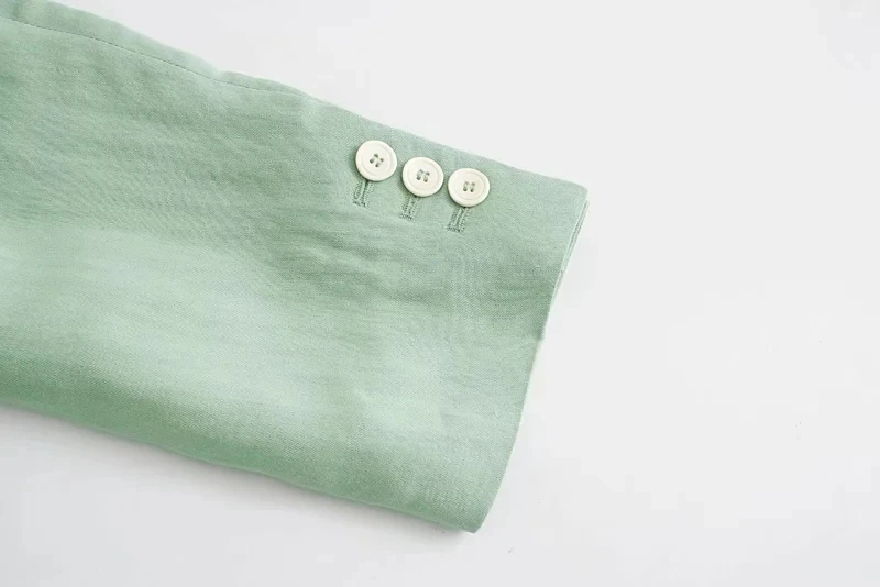 

Green Fashion Women Blazer 2020 Summer Casual Solid Turn Down Collar Single Button Blazers and Jackets For Female