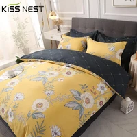 23 pcs nordic home textile yellow flowers pattern european style twin size bedding setduvet cover 220x240 200x200 for bedroom