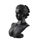 Черная Смола 3D манекен бюст женская фигурка отображение ожерелья серьги ювелирные изделия