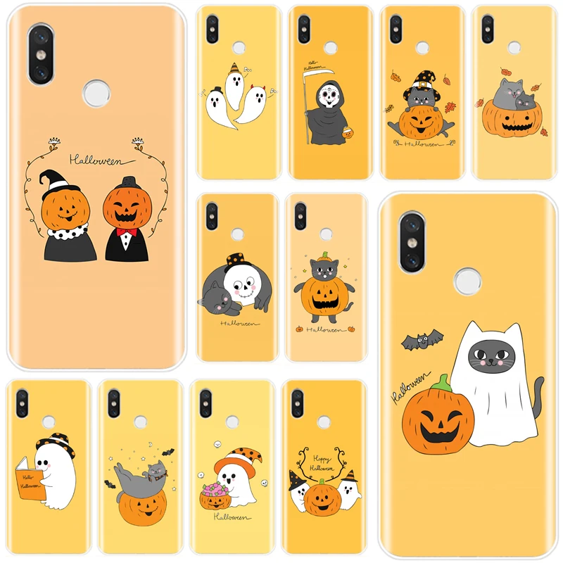 Для xiaomi 4 5 5S PLUS 5C 6 6X 8 8SE 8lite 9 9SE MAX 2 Dibujos animados lindo Хэллоуин Дракула кошка вектор. Чехол