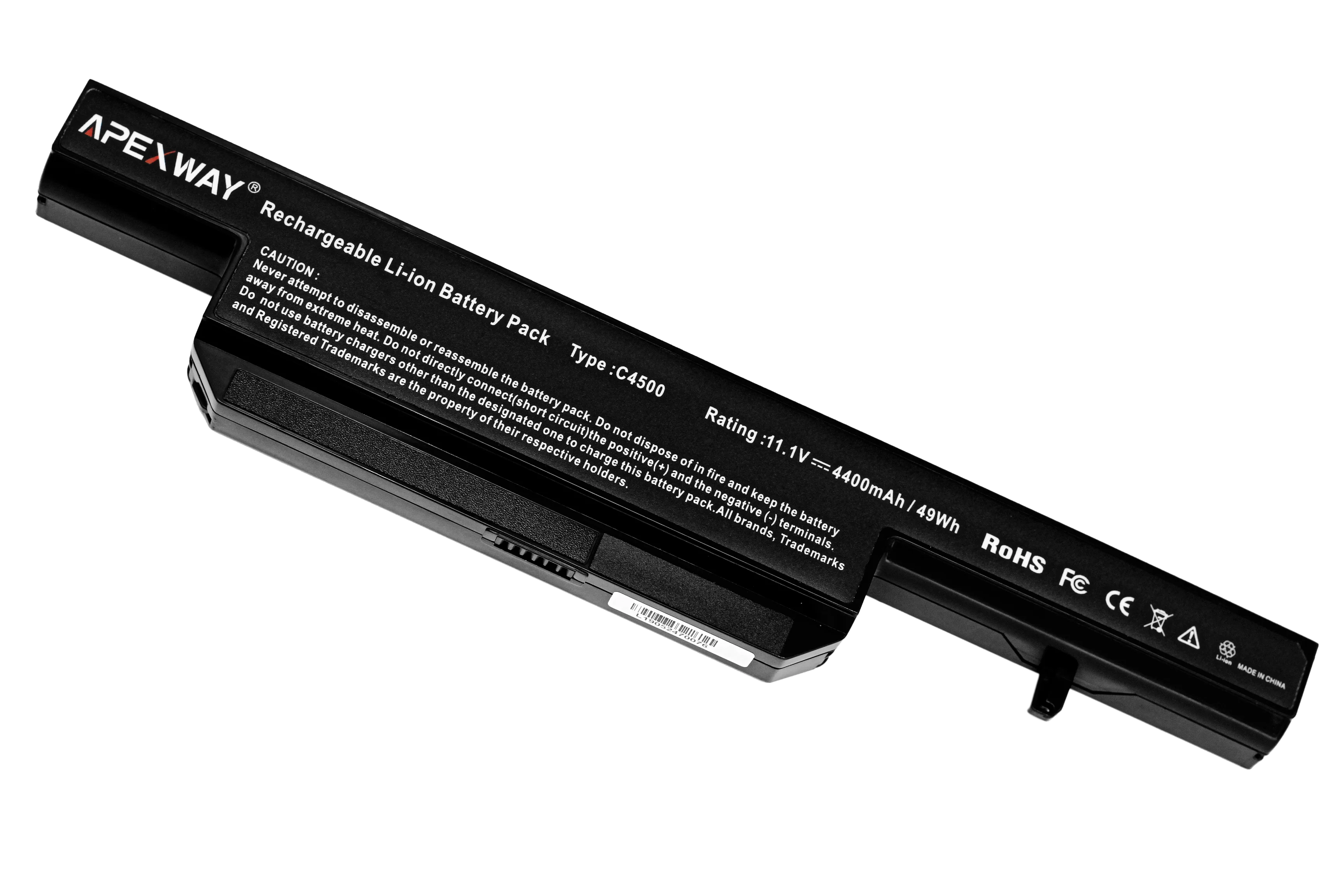 ApexWay 4400 мАч батарея для CLEVO c4500bat-6 A6-87-C480S-4P4 W150 W170HN C4100 B5130M C4500 C4500Q B4100M B4105 E510 A701 A700