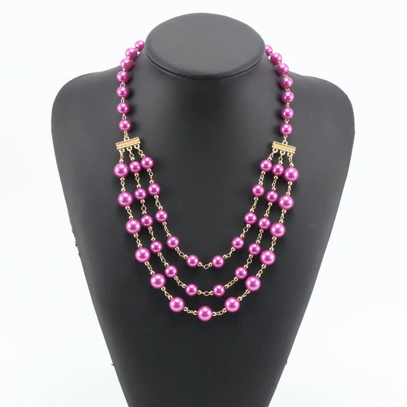 Модное многослойное серое жемчужное ожерелье имитация жемчуга Европейская и