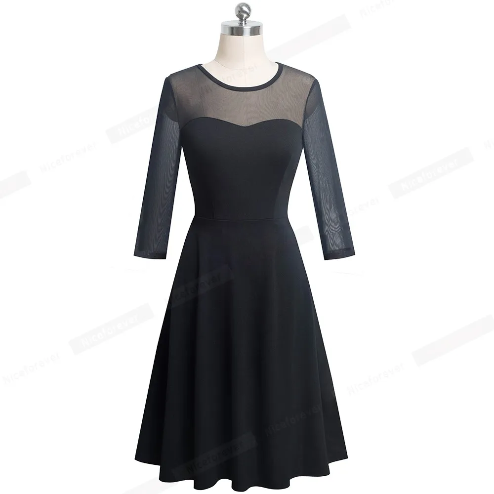 Милое-forever элегантное сексуальное Сетчатое кружевное лоскутное платье vestidos деловые вечерние женские осенние платья A170