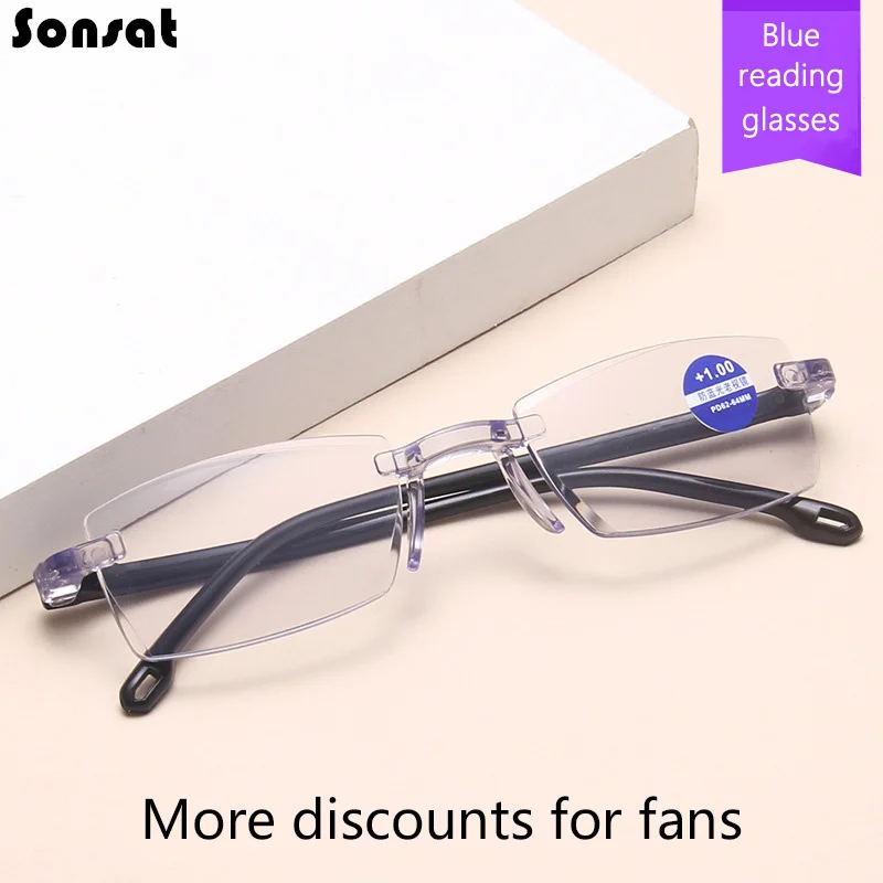 Очки для чтения без оправы с защитой от синего света мужчин и женщин аксессуар