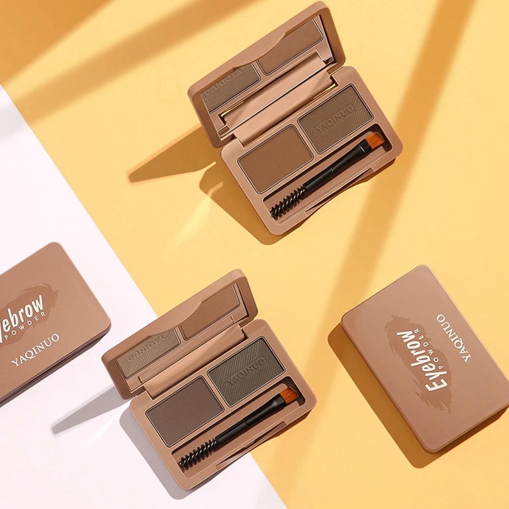Двухцветная пудра для бровей профессиональная палитра макияжа штамп тени макияж