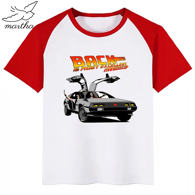DMC Delorean/Детская футболка с принтом DMC «Назад в будущее» забавная одежда для маленьких мальчиков и девочек детская летняя футболка с короткими рукавами - Цвет: RedB