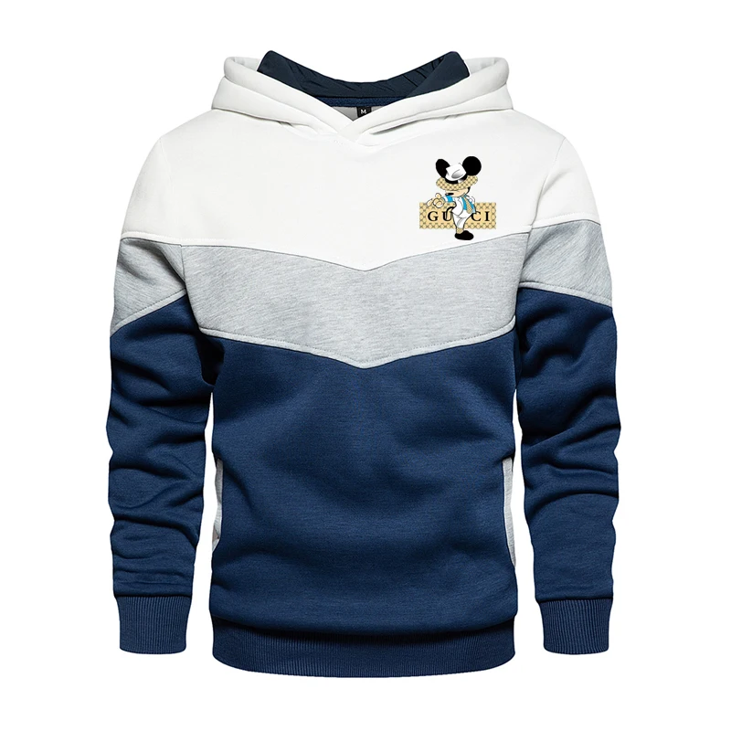 

Long Sleeve Harajuku Sweatshirt Men'S 2021 New Fashion 6-Color Hoodie Men'S Casual O-Neck Patchwork Sweatshirt