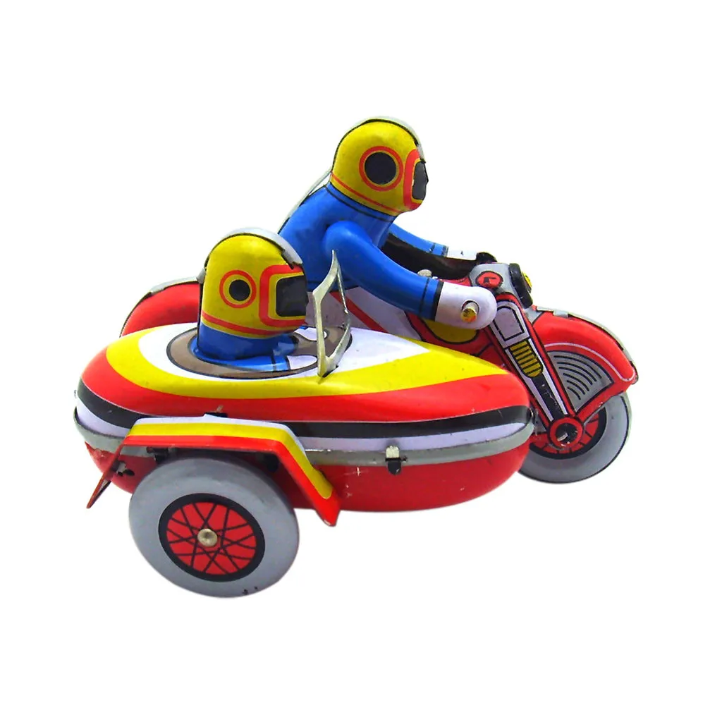 

COMPUDA Tinplate Nostalgic Clockwork Chain Toy Three-Wheeled Motorcycle