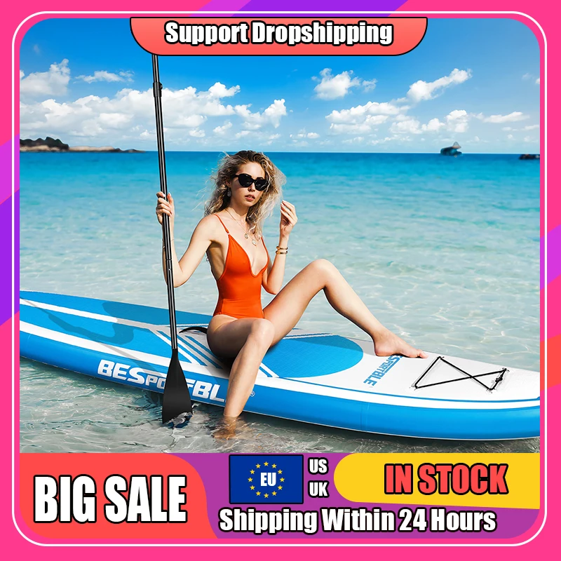 

Paddle Board Premium Inflatable Paddle Board 120x30x6" Stand up Paddle Board Bonus Manual Pump Ankle Leash Waterproof Backpack