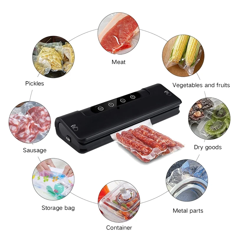 

110W Vacuum Sealing Machine with 15 Pcs Bags Home Best Vacuum Sealer Fresh Packaging Machine Food Saver Vacuum Packer