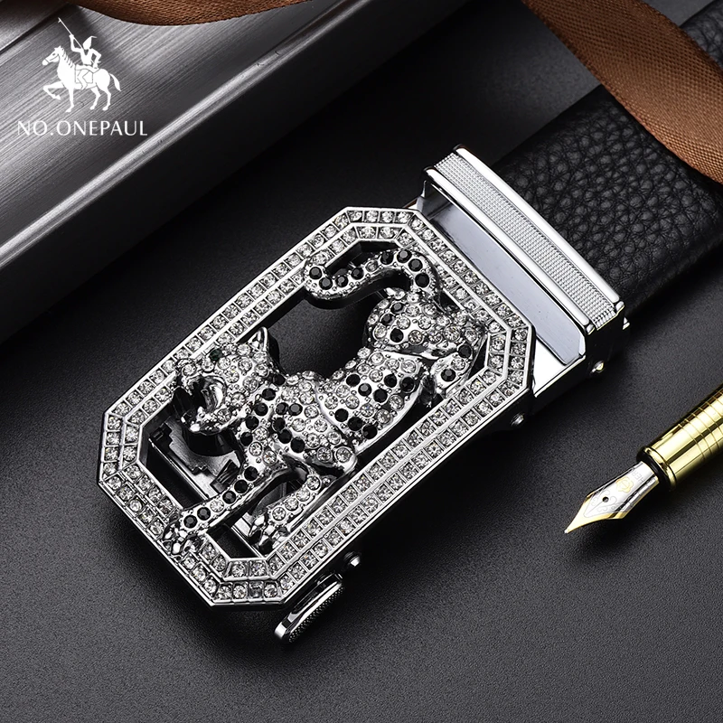 Ремень NO.ONEPAUL мужской кожаный автоматический дизайнерский пояс из воловьей кожи